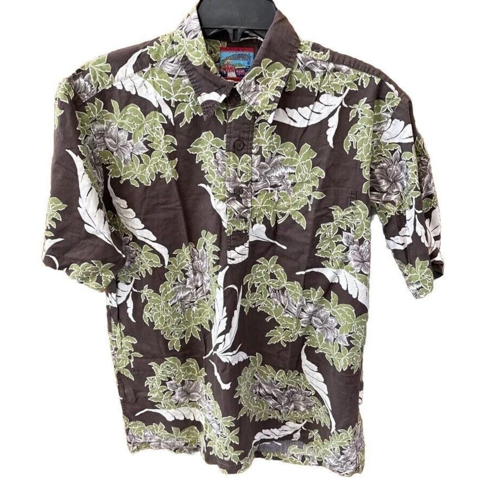Reyn Spooner Hawaiian Aloha Shirt Joe Kealuhas  M Pullover Short Sleeve Cotton